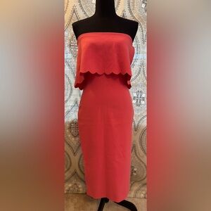NWOT Likely Driggs Strapless Coral Dress with Side Zipper Size2
